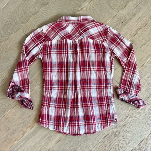 Rails Kendra gauze cotton double plaid long sleeve button-up shirt, size Medium - Picture 12 of 12